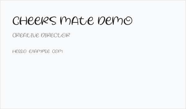 Cheers Mate Demo Business Card