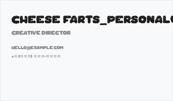 Cheese Farts_PersonalUseOnly Business Card