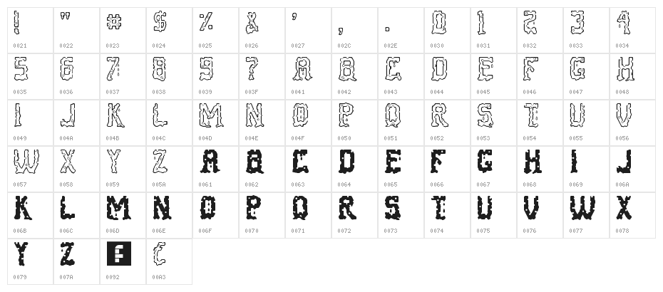 Cheese Fontdue Regular Character Map