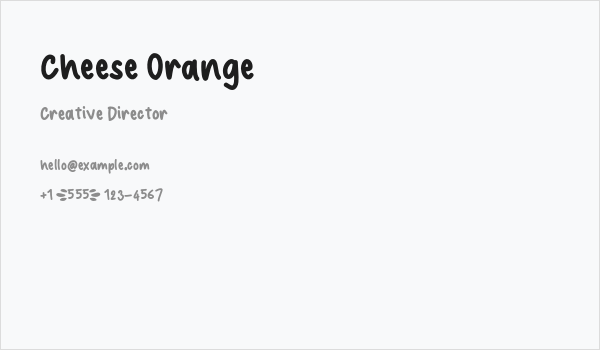 Cheese Orange Business Card