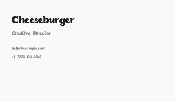 Cheeseburger Business Card