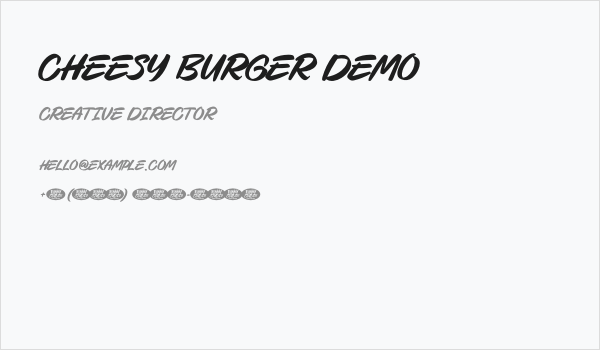Cheesy Burger DEMO Business Card