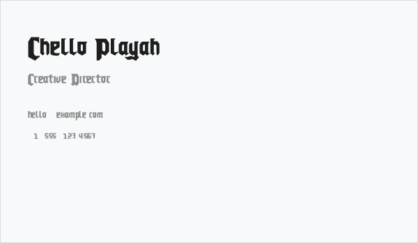 Chello Playah Business Card