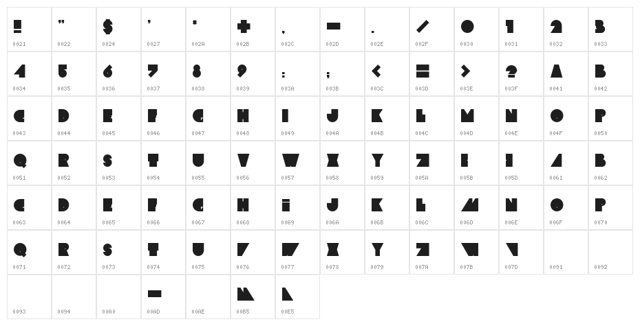ChellovekBold Character Map