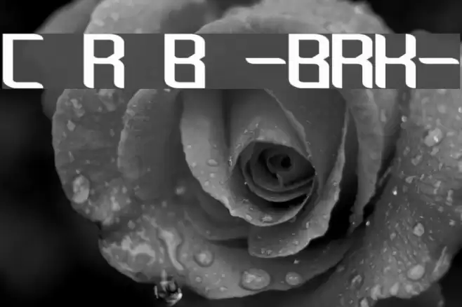 Chemical Reaction B -BRK- Schriftart examples