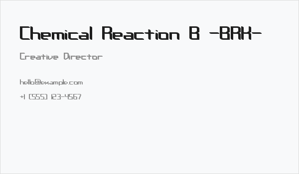 Chemical Reaction B -BRK- Business Card