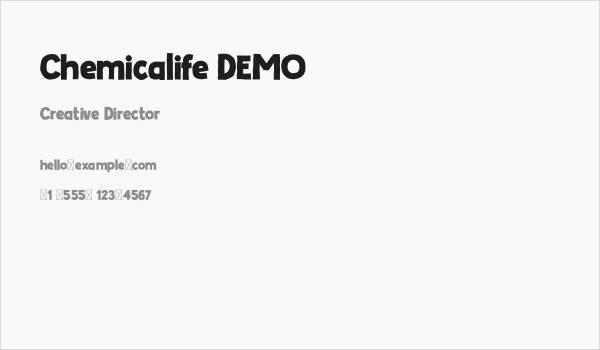 Chemicalife DEMO Business Card