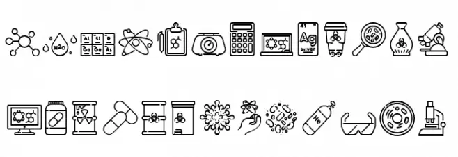 Chemistry Icon Font Litere mici