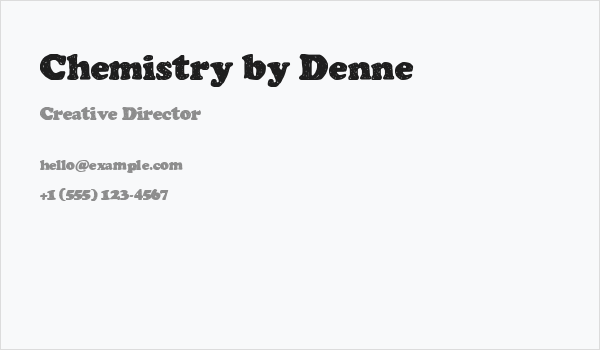 Chemistry by Denne Business Card
