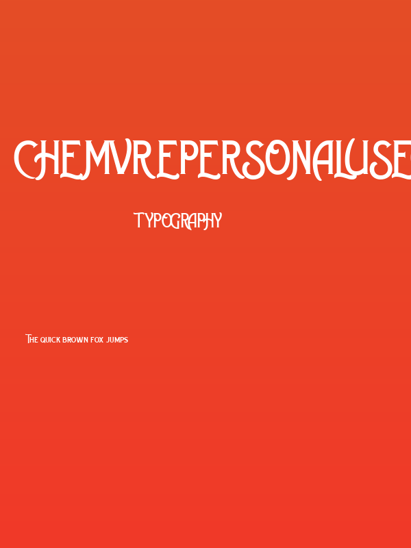 ChemvrePersonalUseOnly-Regular Poster