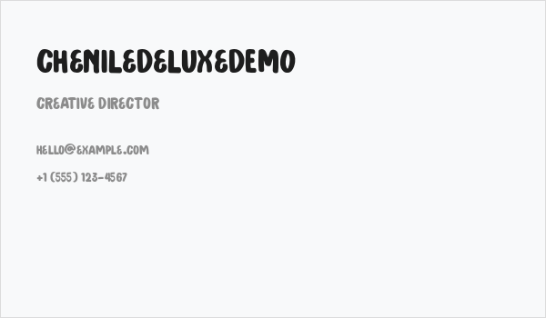 ChenileDeluxeDEMO Business Card
