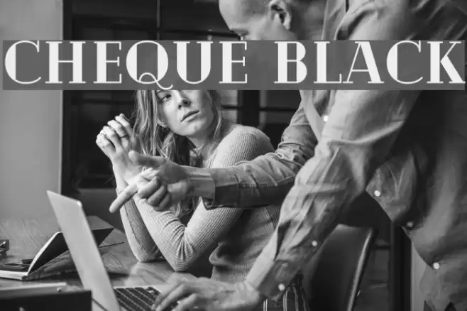 Cheque Black Font examples