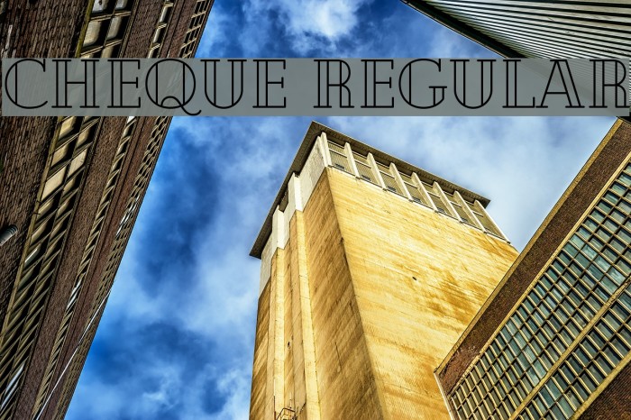 Cheque Regular Font examples