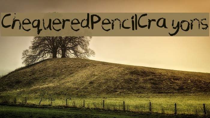 Chequered Pencil Crayons Font examples