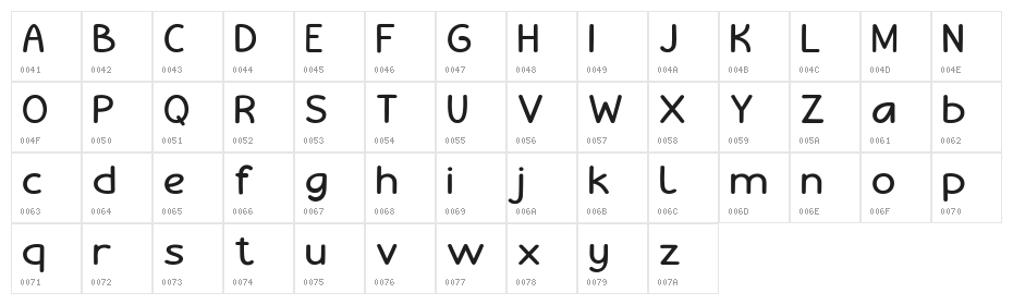 Cherile Regular Character Map