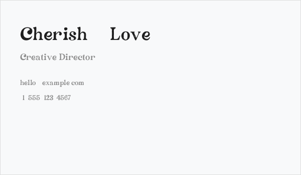 Cherish & Love Business Card