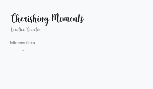 Cherishing Moments Business Card