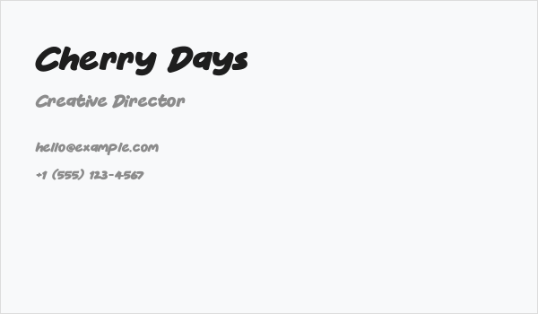 Cherry Days Business Card