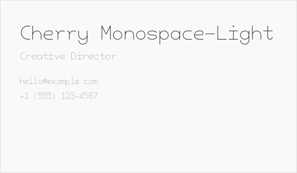 Cherry Monospace-Light Business Card