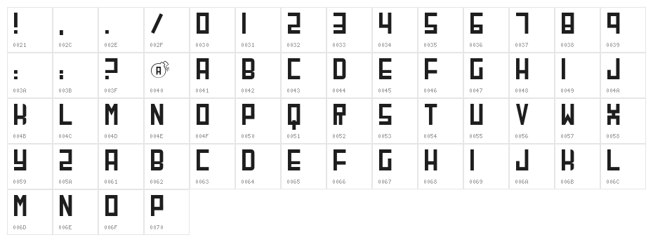 CherryBomb Character Map