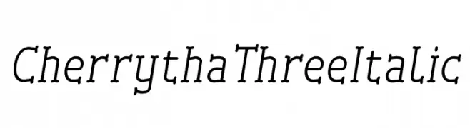 Cherrytha Three Italic  Frei Schriftart Herunterladen