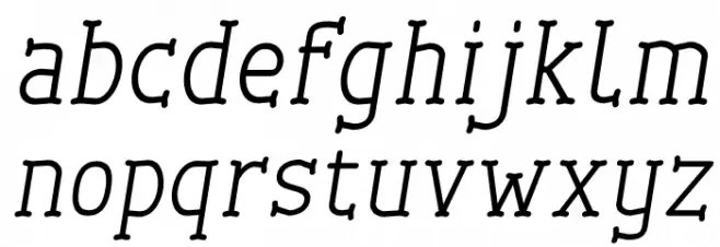 Cherrytha Three Italic Caratteri MINUSCOLO