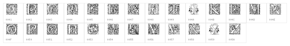 CherubicInitials Character Map