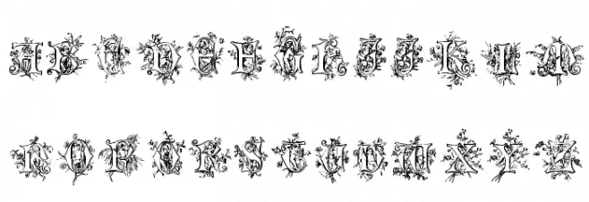 Cherubim Initials Schriftart Groß