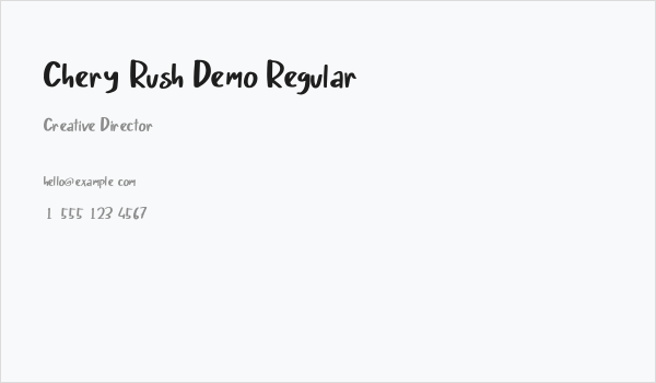 Chery Rush Demo Regular Business Card