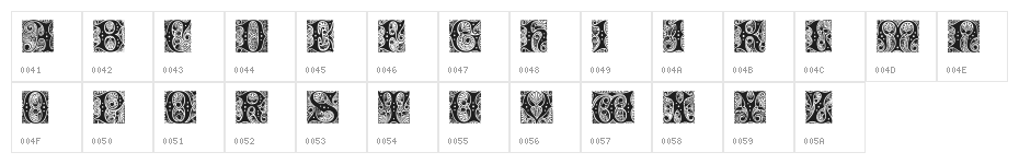 Cheshire Initials Character Map