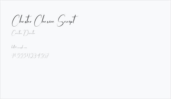 Chester Chesire Script Business Card