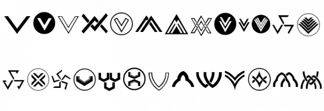Chevron Dingbats Polices MAJUSCULES