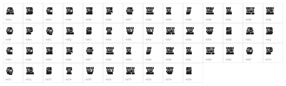 Chewed Regular Character Map
