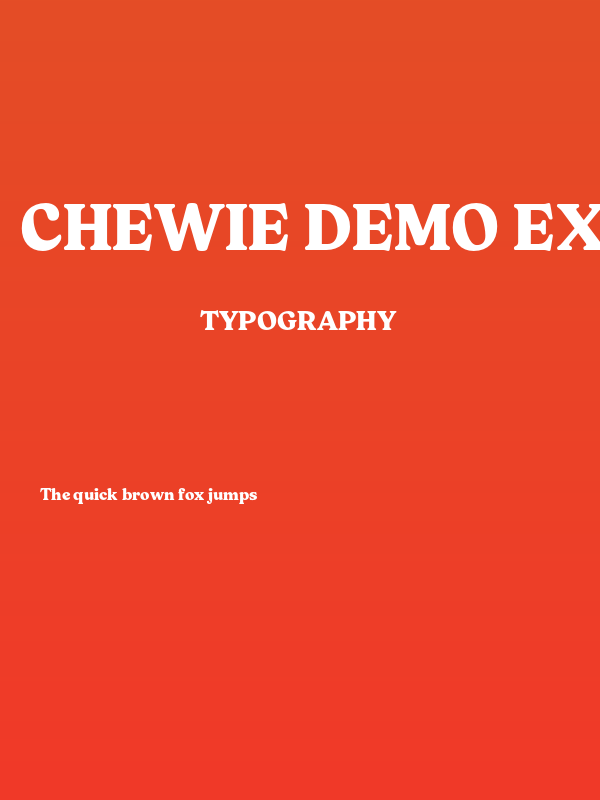 Chewie DEMO ExtraBold Poster