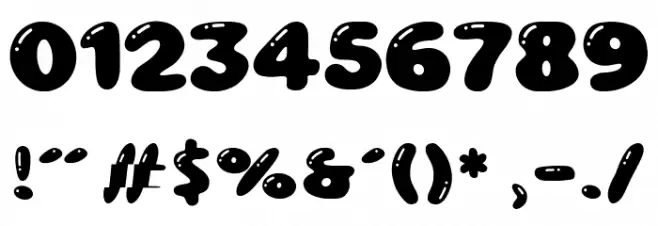 Chewy Bubble Schriftart Anderer Schreiben