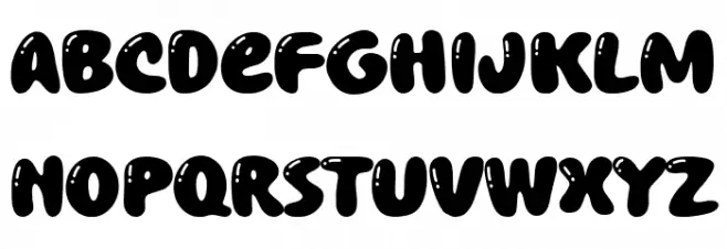 Chewy Bubble Font Litere mari