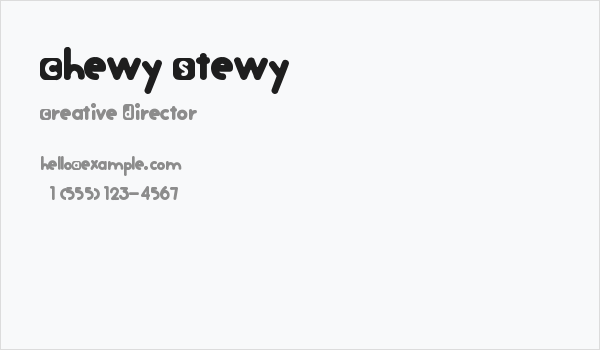 Chewy Stewy Business Card