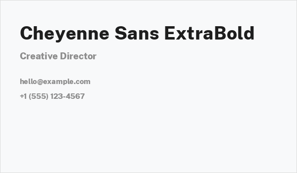 Cheyenne Sans ExtraBold Business Card