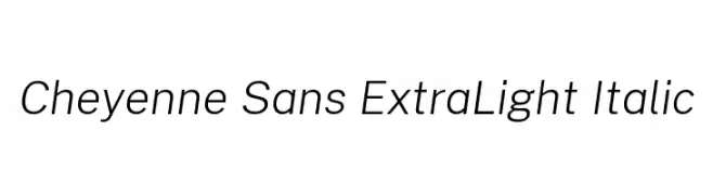 Cheyenne Sans ExtraLight Italic  Frei Schriftart Herunterladen