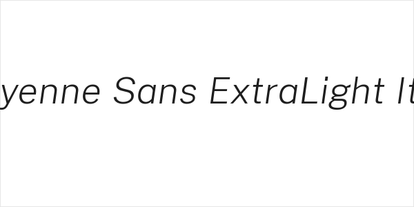 Cheyenne Sans ExtraLight Italic Logo