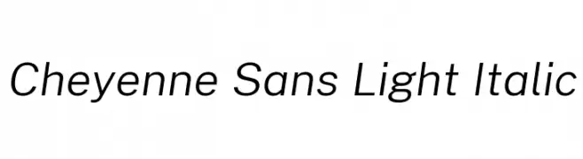 Cheyenne Sans Light Italic  Frei Schriftart Herunterladen