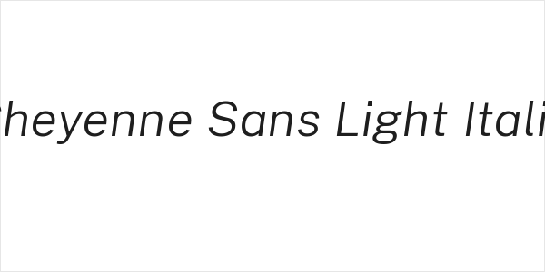 Cheyenne Sans Light Italic Logo