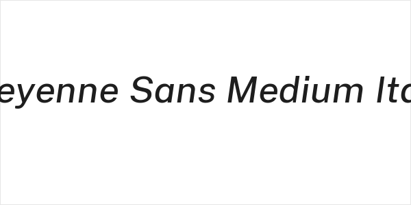 Cheyenne Sans Medium Italic Logo