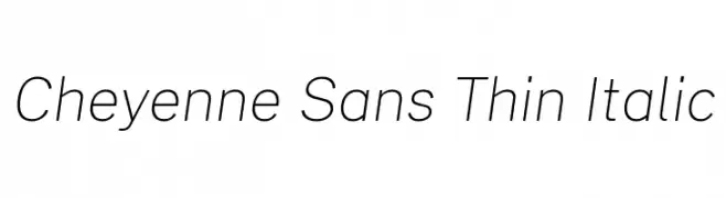 Cheyenne Sans Thin Italic  नि: शुल्क फ़ॉन्ट्स डाउनलोड