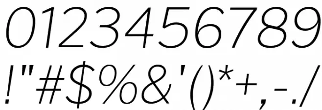 Cheyenne Sans Thin Italic Font OTHER CHARS