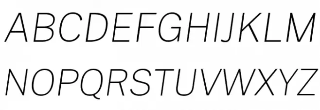 Cheyenne Sans Thin Italic फ़ॉन्ट अपरकेस