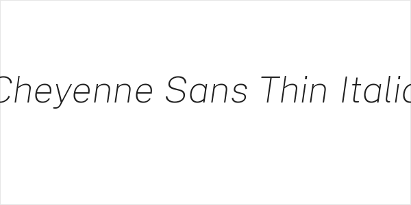 Cheyenne Sans Thin Italic Logo