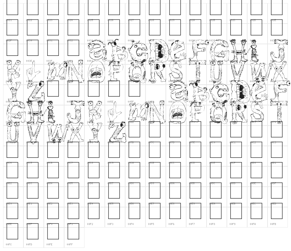 Chi font Character Map