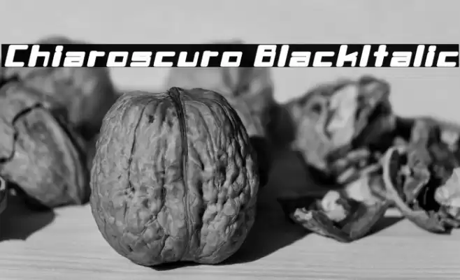Chiaroscuro-BlackItalic Font examples