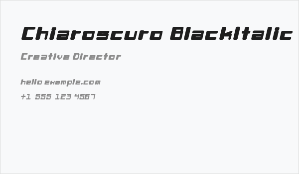 Chiaroscuro-BlackItalic Business Card